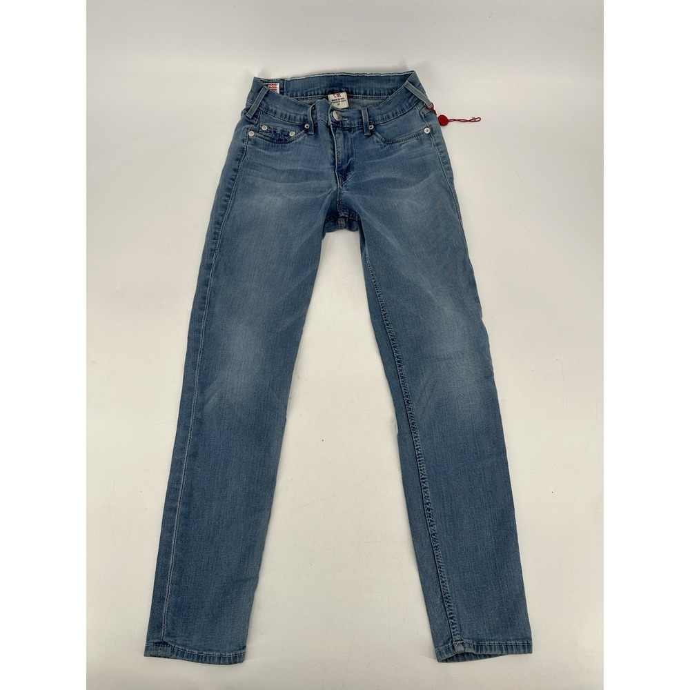 True Religion Jeans Girls 27 Blue Skinny Made in USA‎ Brooklyn